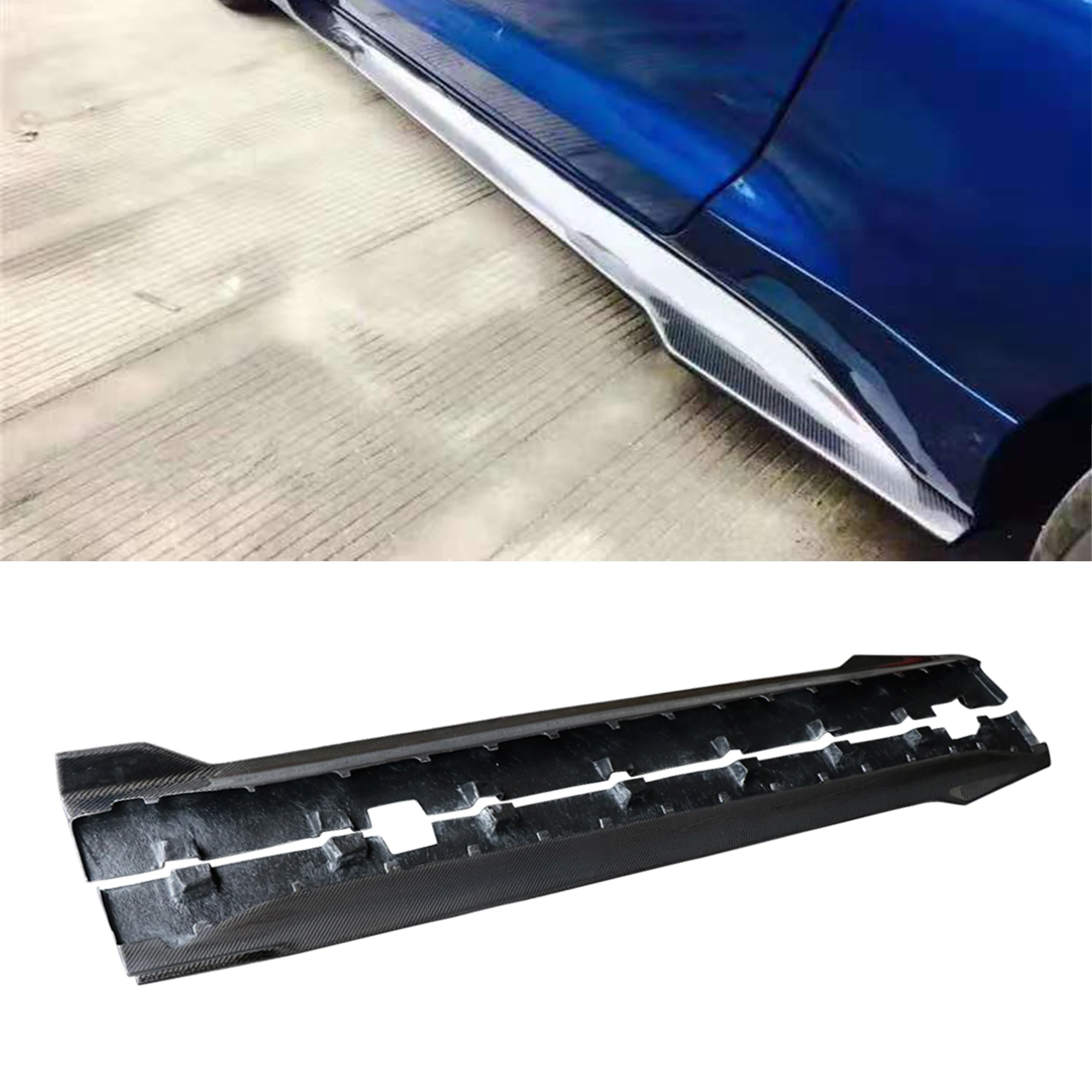 CMST style carbon fiber side skirts for  Mustang 2015-2020