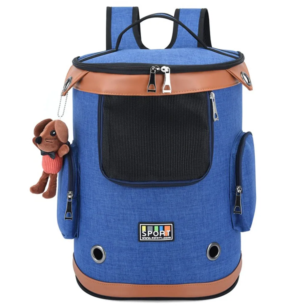 Big Capacity Pet Backpack Cat Dog Outing Handbag Breathable Pets Storage Travel Outdoor Bucket Bags Splicing Detachable Foldable