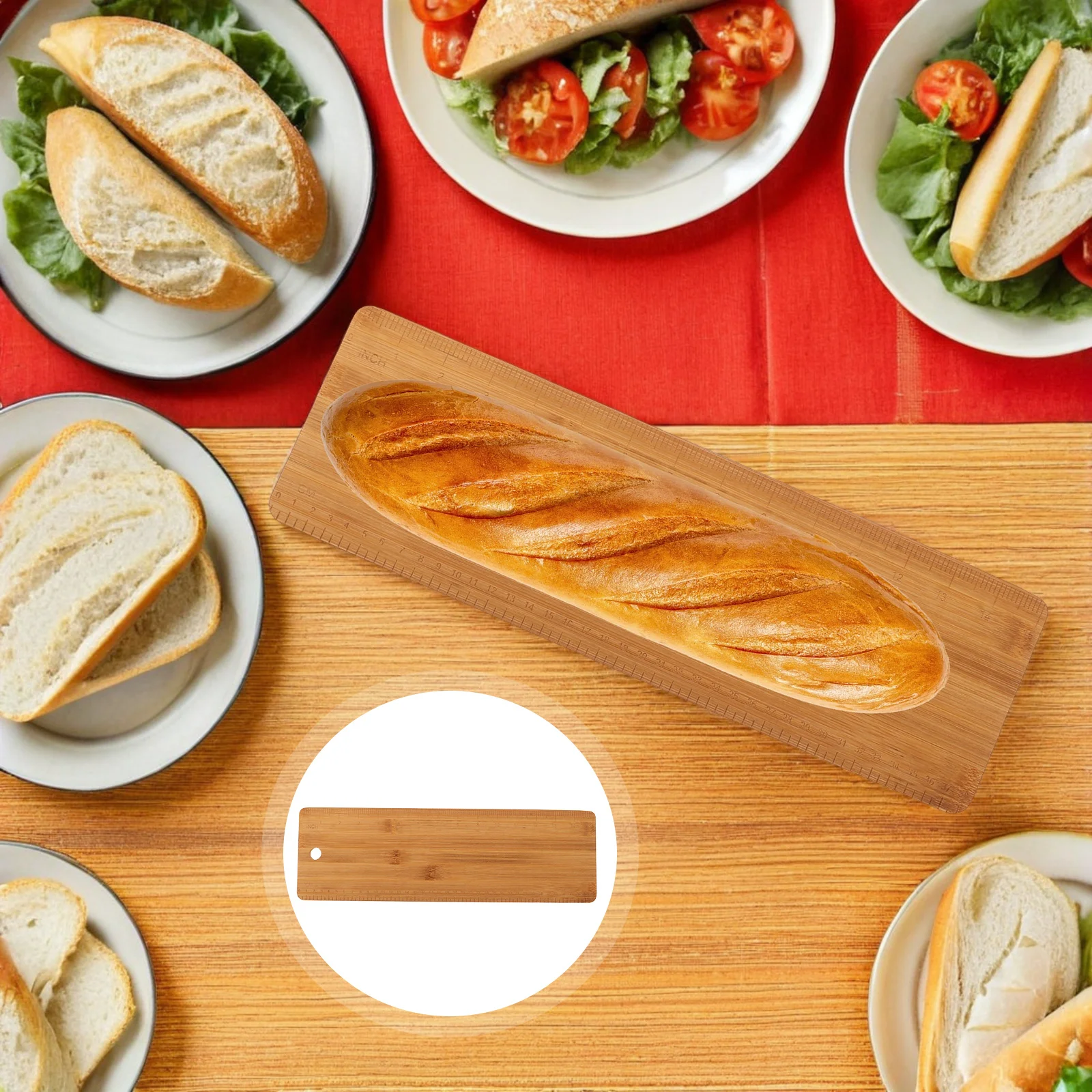 

Bamboo Baguette Transfer Peel 15 Inch Long Dual Scale Bread Flipping Board French Bread Baking Paddle Precise Dough Transfer