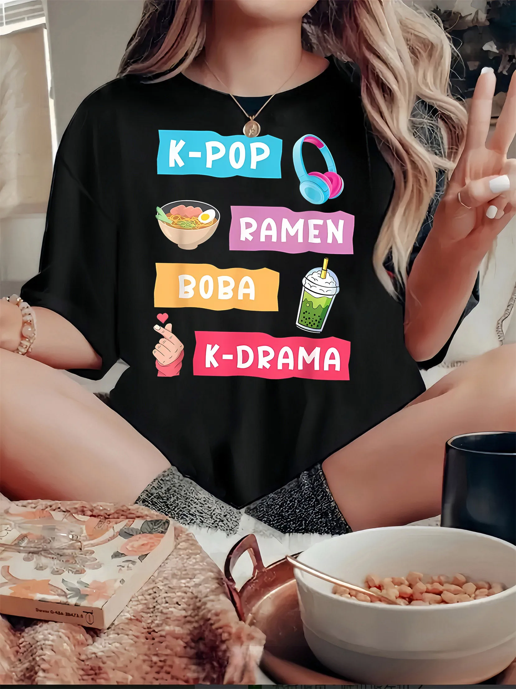 2026 Male Female Style K-Pop Fashion Casual T-shirt Ventilate Loose Comfortable Round-neck Short Sleeve Summer T-Shirt Tops
