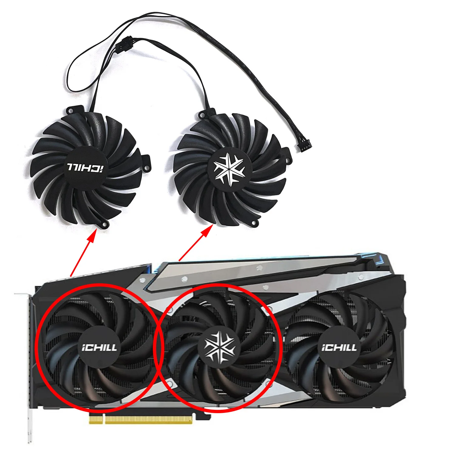 CF-12915S CF-12910S 85MM RTX3080 GPU 쿨러 INNO3D RTX 3070 3070Ti 3080 3080Ti 3090 ICHILL X4 OC 그래픽 카드 냉각 팬