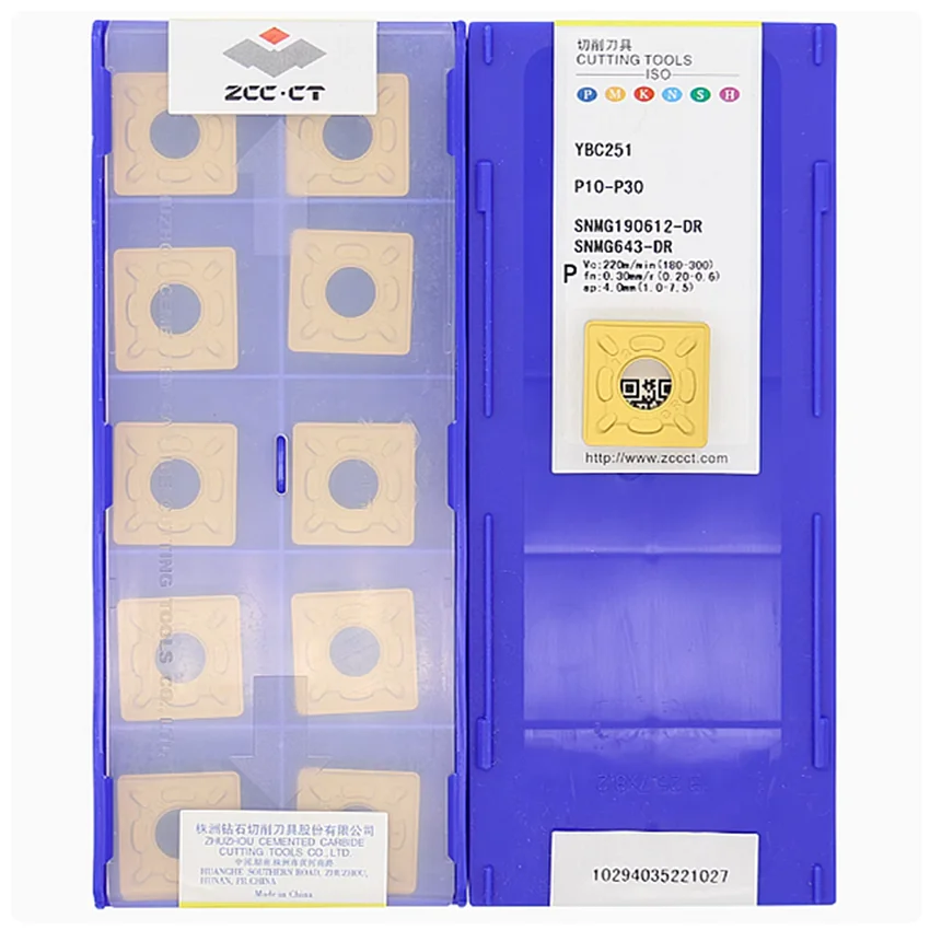 

SNMG190612-DR YBC251/SNMG190612-DR YBC252/SNMG190612-DR YBG202 ZCC.CT SNMG643 CNC blade carbide inserts turning insert 10pcs/box