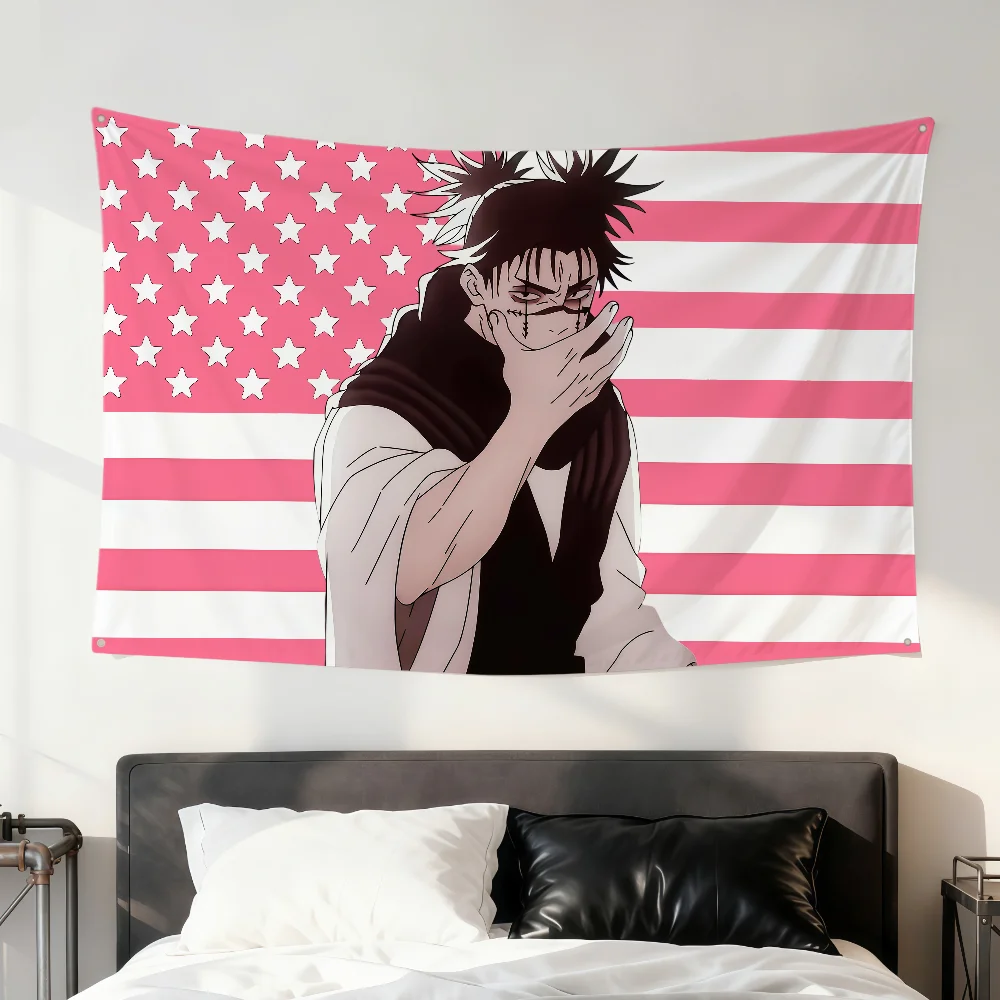 Anime-Fanart Choso Jujutsu Kaisen Rosa Flagge für Zuhause, Zimmer, Wohnheim, Camping, Party, Picknick, Dekoration, Geschenk, Banner, Garage, Wandbehang – Detail 15