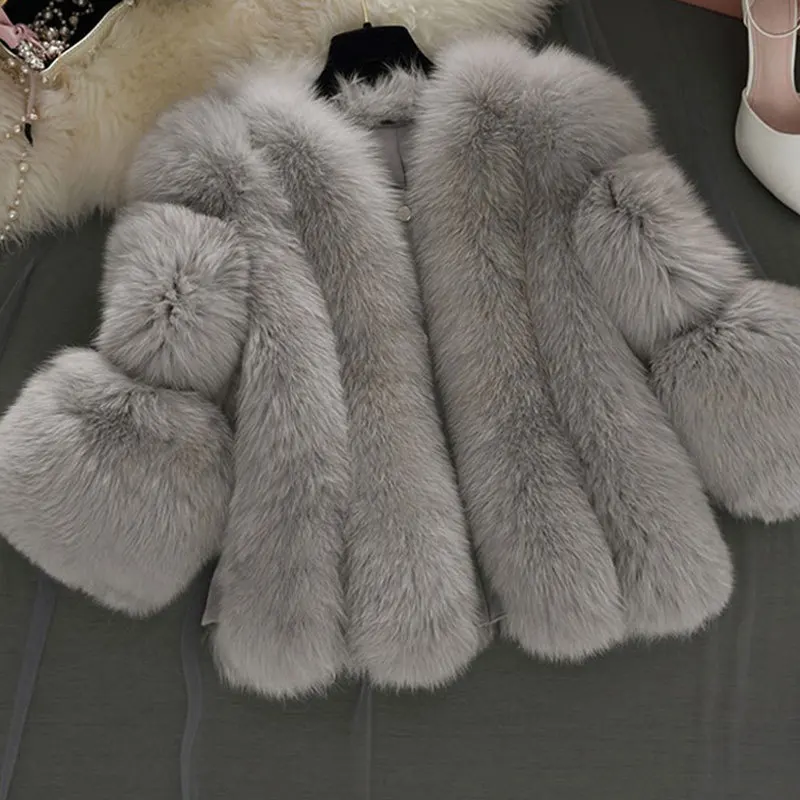 Fur Coat Korean Version Plus Size Fox Fur Imitation Fur Coat Short Women's Made