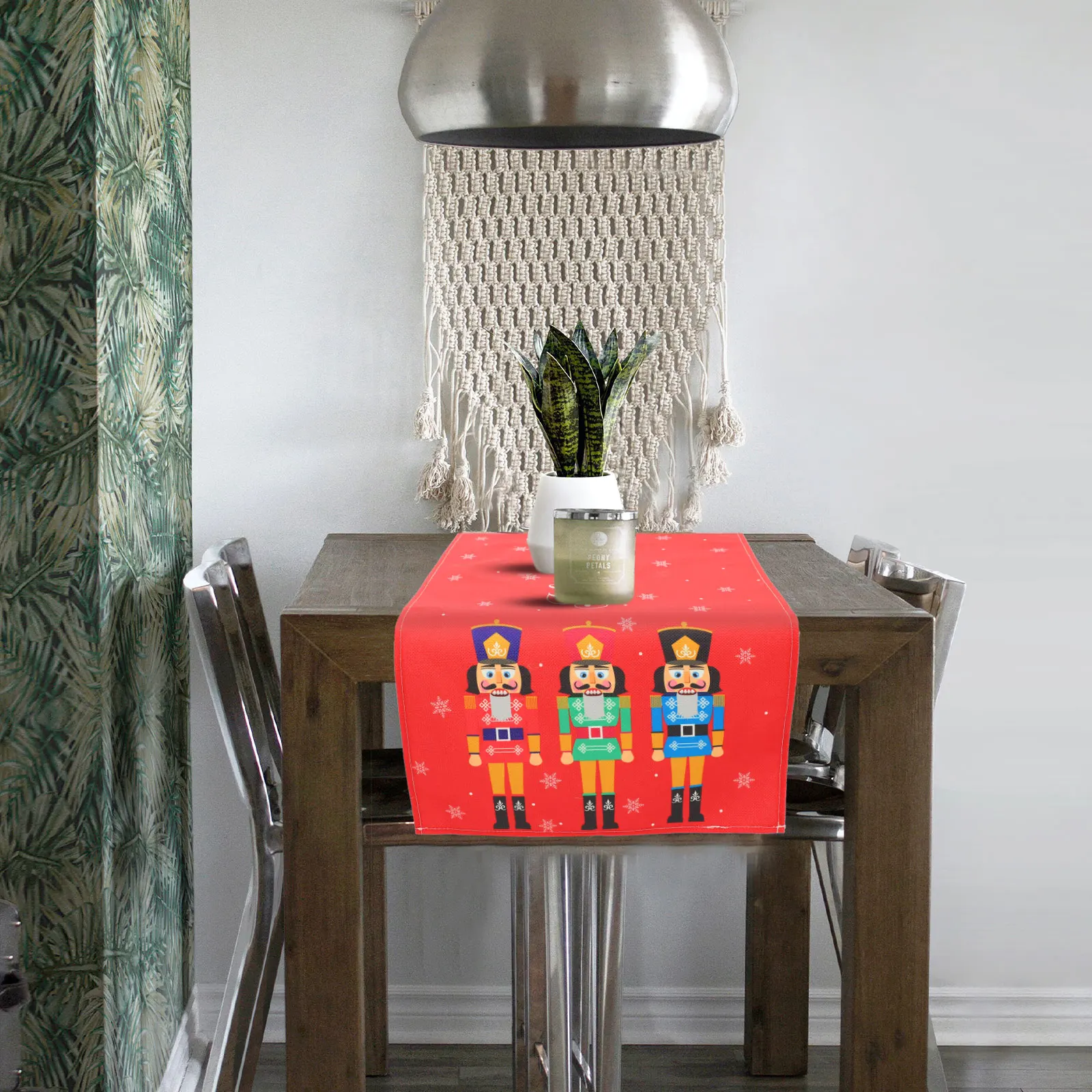 

Nutcracker Soldier Table Runner Christmas Tablecloth Home Xmas Supplies Lovely Table Flag Photo Prop Holiday nament