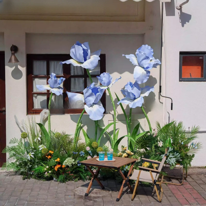 

Outdoor waterproof props Iris EVA foam paper art flower hand-dyed shopping mall window layout