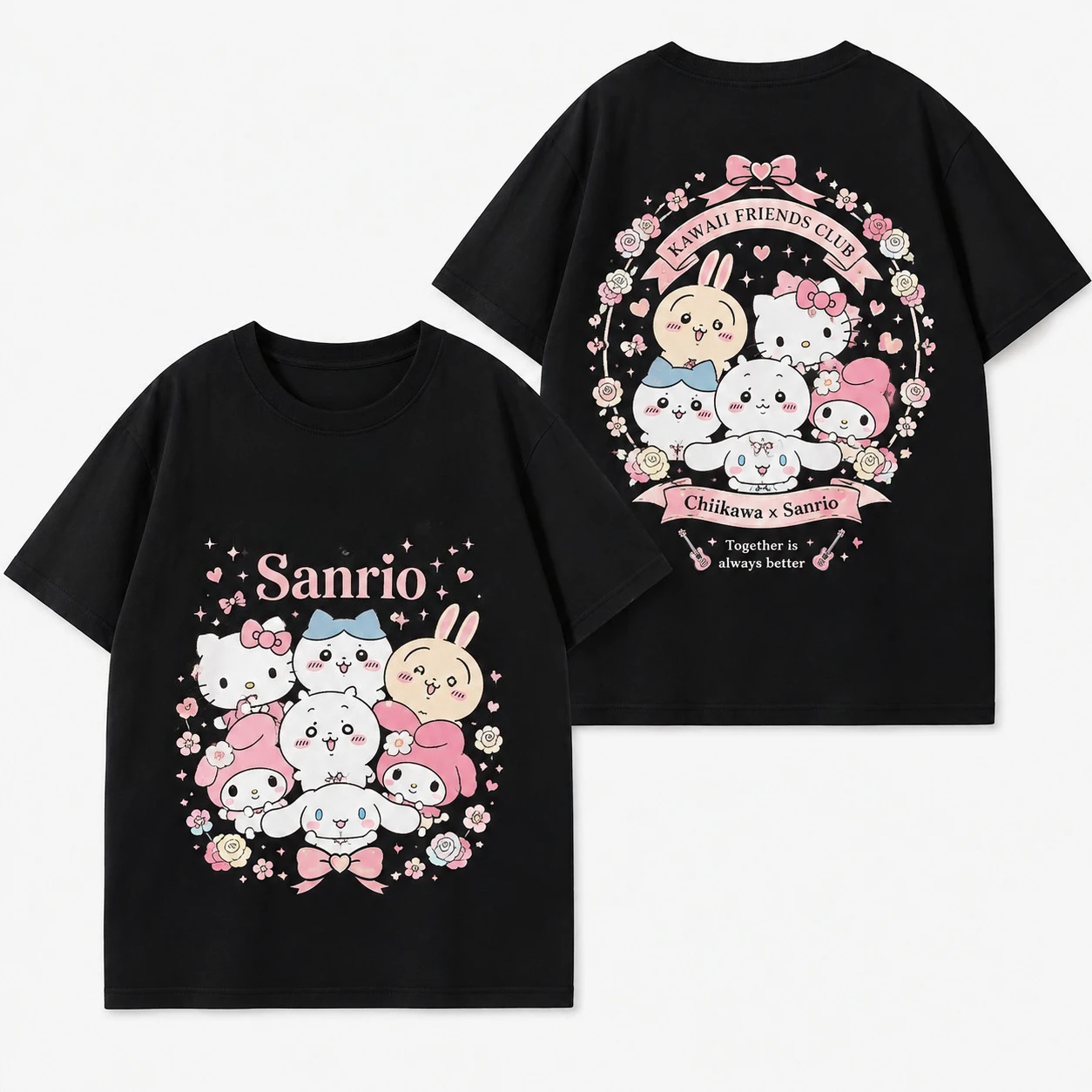2026 Neues Chiikawa Kawaii Y2K Grafik-T-Shirt Unisex Niedliches Cartoon-Anime Kurzarm Lose Sommer-Streetwear-Oberteile – Detail 4