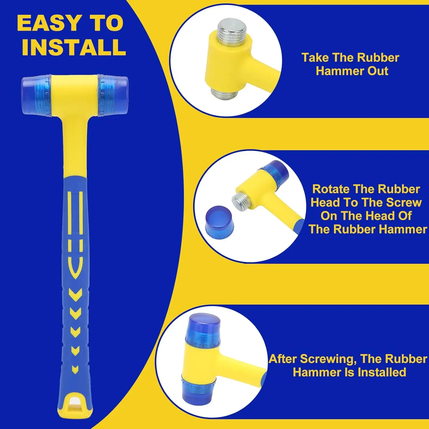 1Pc Multifunctional Rubber Hammer for Installation Jewelry Trimming Tile Decoration and Durable Wood Fixing Tool