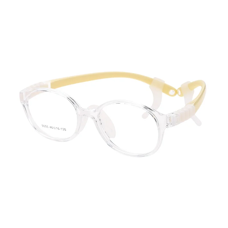 Kirka Kids Oval Eyeglasses Frames Light Purple TR90 Flexible Myopia Soft Optical Kid Eyewear 9055