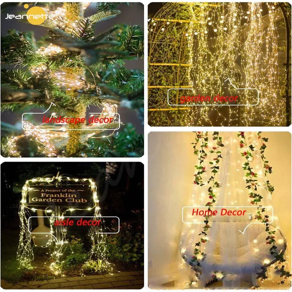 Solar Fairy Lights Outdoor Waterproof Solar Firefly Bunch Light Solar Waterfall Light Solar Watering Can Light Tent String Light