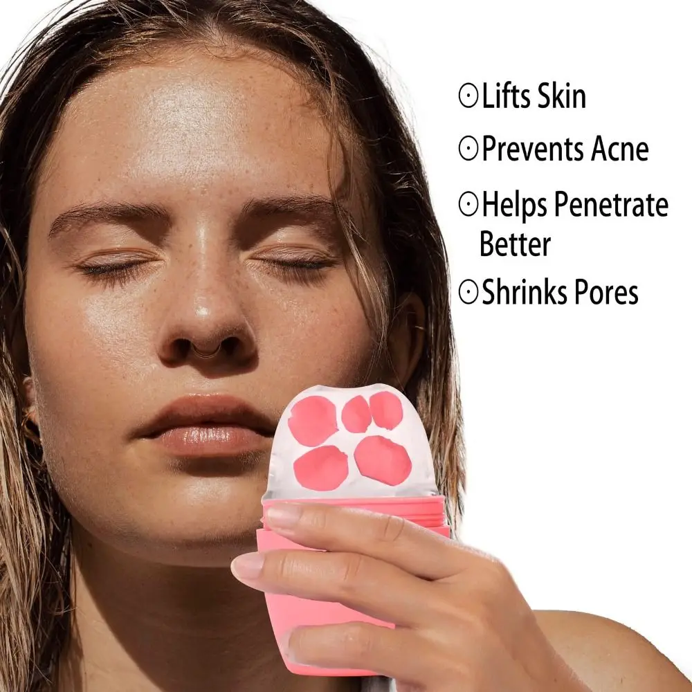 Rodillo de hielo de silicona para belleza facial, herramientas para el cuidado de la piel, masajeador Facial reutilizable, estiramiento Facial, contorno, molde de hielo para ojos y cuello