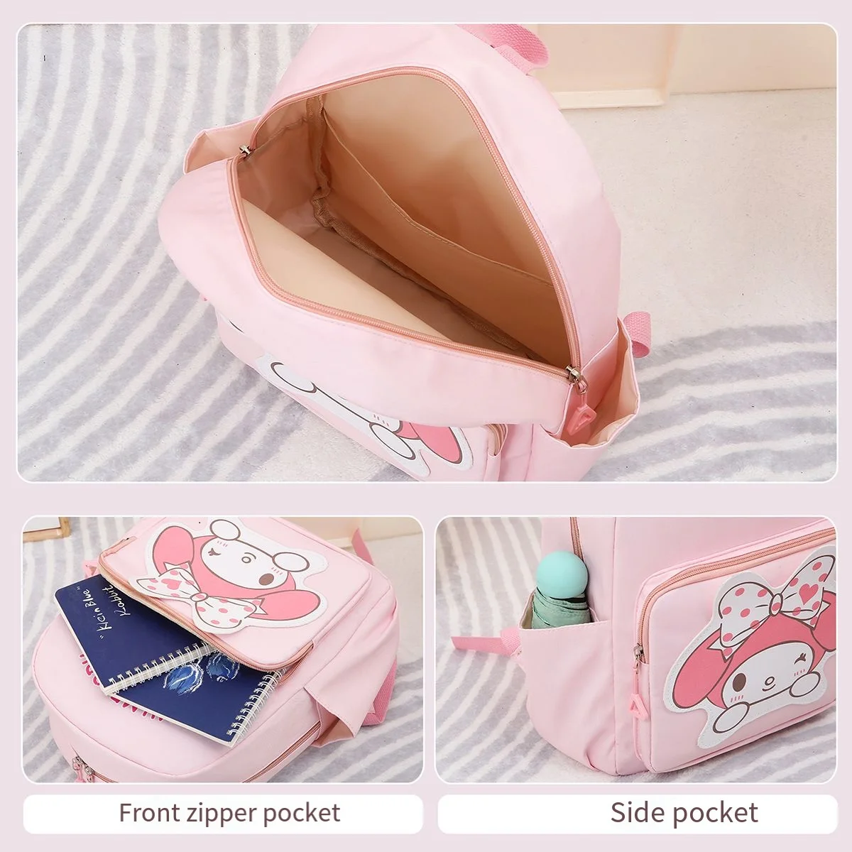 Sanrio Cinnamoroll Multicolor Girl Cute Waterproof Schoolbag Students Load Reduction Stationery Homework Storage Tutorial Bag