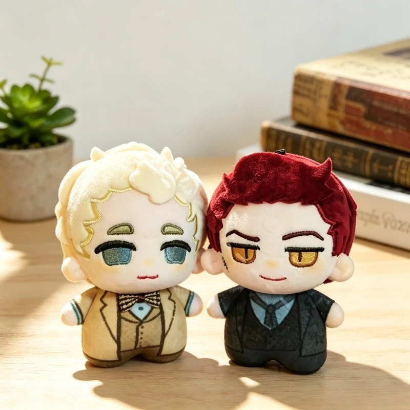 Good Omens Crowley Aziraphale Couple Mini Plush Doll Chibi Suit