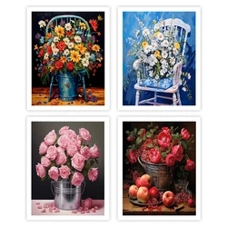 GATYZTORY Paint By Number Chair flower Oil Art Stuff Canvas Picture Watercolors Drawing Picture Handmade Artwork Home Decoration