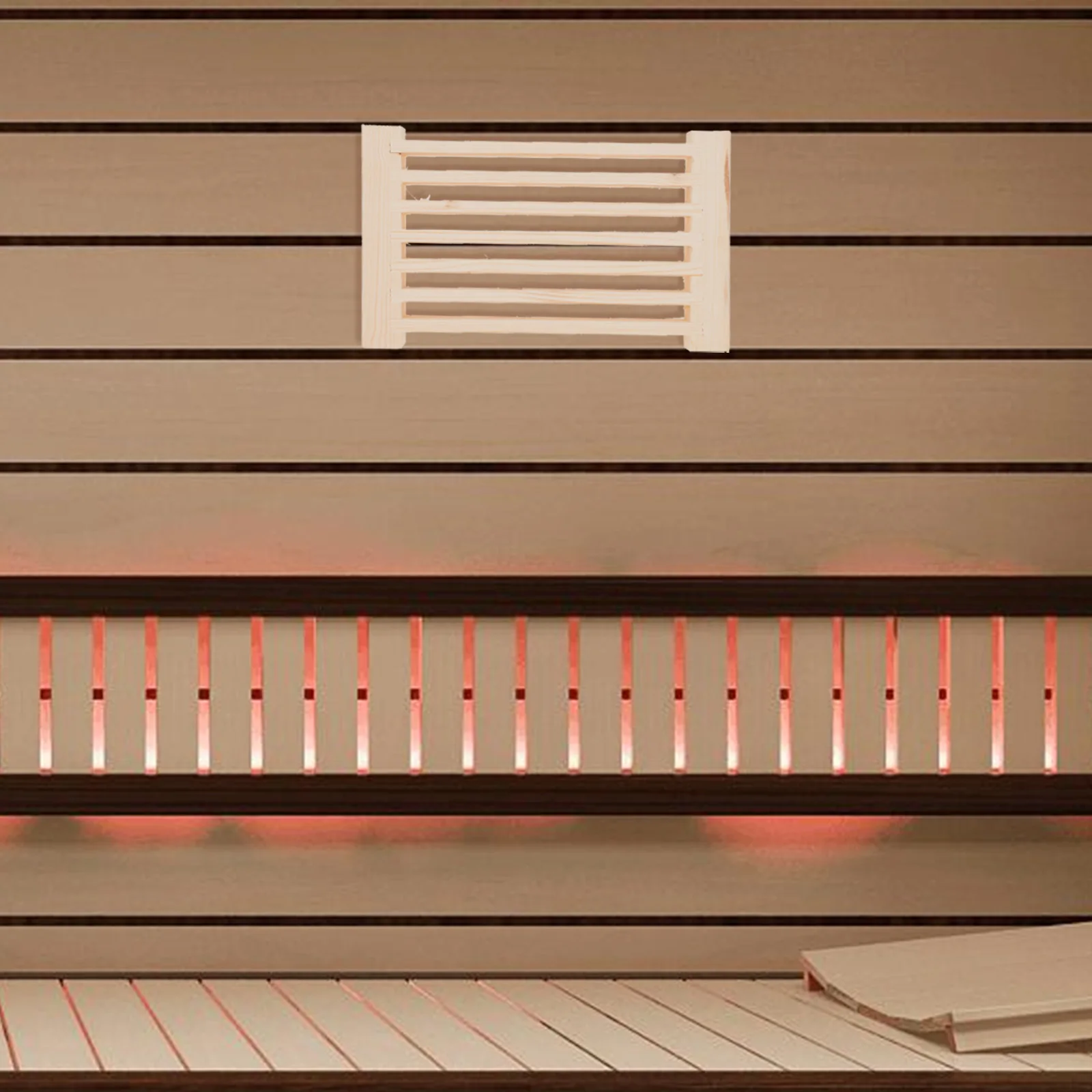 

Sauna Room Air Vent Khaki Wooden Shutter Window Sauna Vent Grille Durable Ventilation Panel Steam Room Blinds Ventilate Blinds