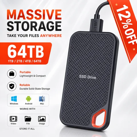 2TB External Hard Drive USB3.1 Mobile Storage Hard Disk for PC Laptop Quick File Access 2026 New