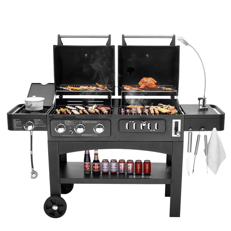 IT-4518 garden barbecue grill trolley outdoor bbq rotisserie  easy assembled  smoker oven large size  machine