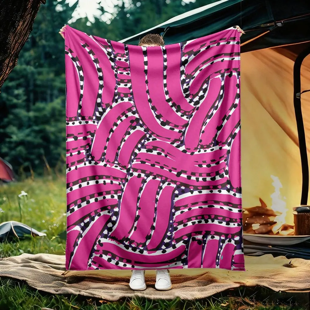 Large Abstract Print Picnic Camping Blanket Outdoor Beach Patio Throw Throw Ground Mat 150x200cm Vibrant Design