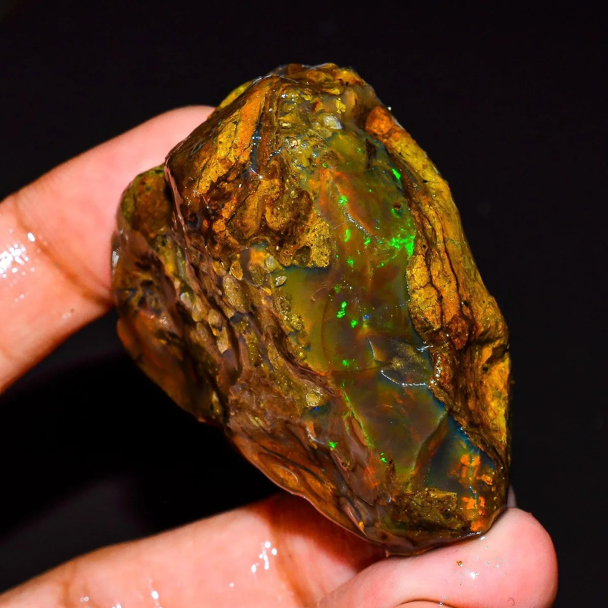 Natural Ethiopian Opal 25-80CT Rough Fire Opal Gemstone Play Of Color Loose Stone Mineral Specimen Randomly Selected One