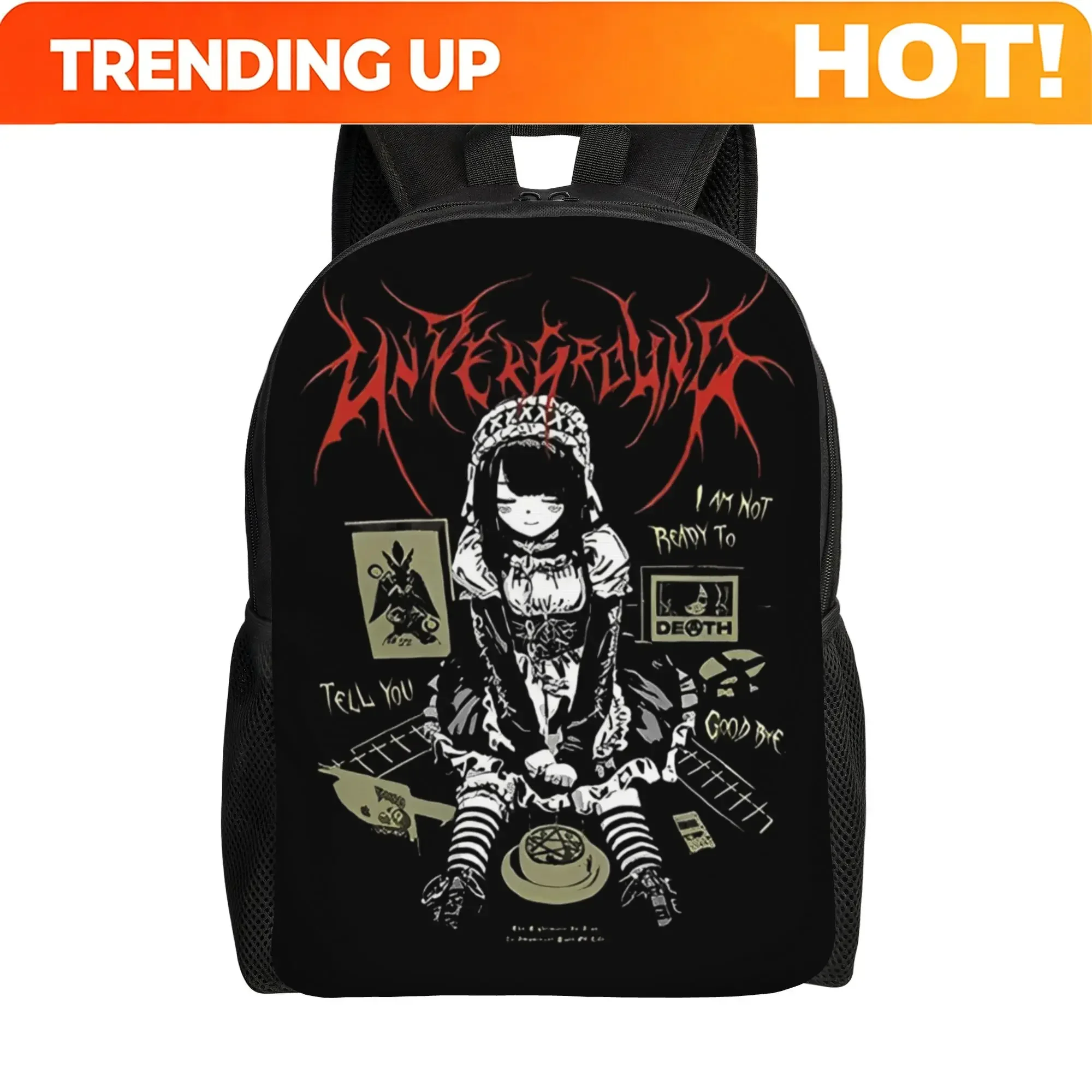 Custom Bag Anime Gothic Printed Backpack Women Polyester Travel Backpacks Print Fashion School Bags Rucksack