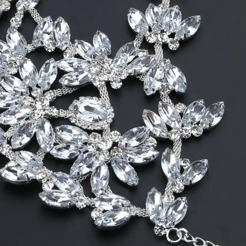 31BF Glitter Rhinestones Hollow Half Face Covering Gothic Crystal for Rhinestone Cover Ball Party Nightclub for Rhinestone Ve