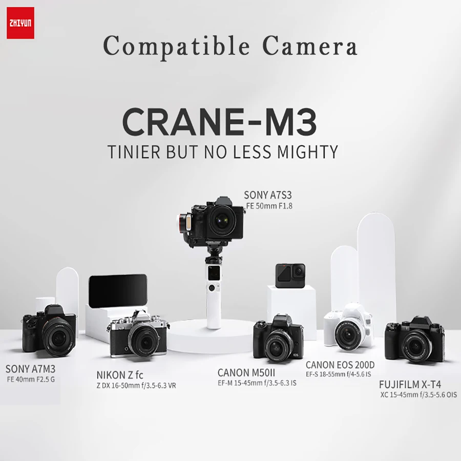 Zhiyun Crane-M3 Handheld Stabilizer Gimbal 3-Axis Charge Fast Quick Release for Mirrorless Cameras Smartphone Action Camera