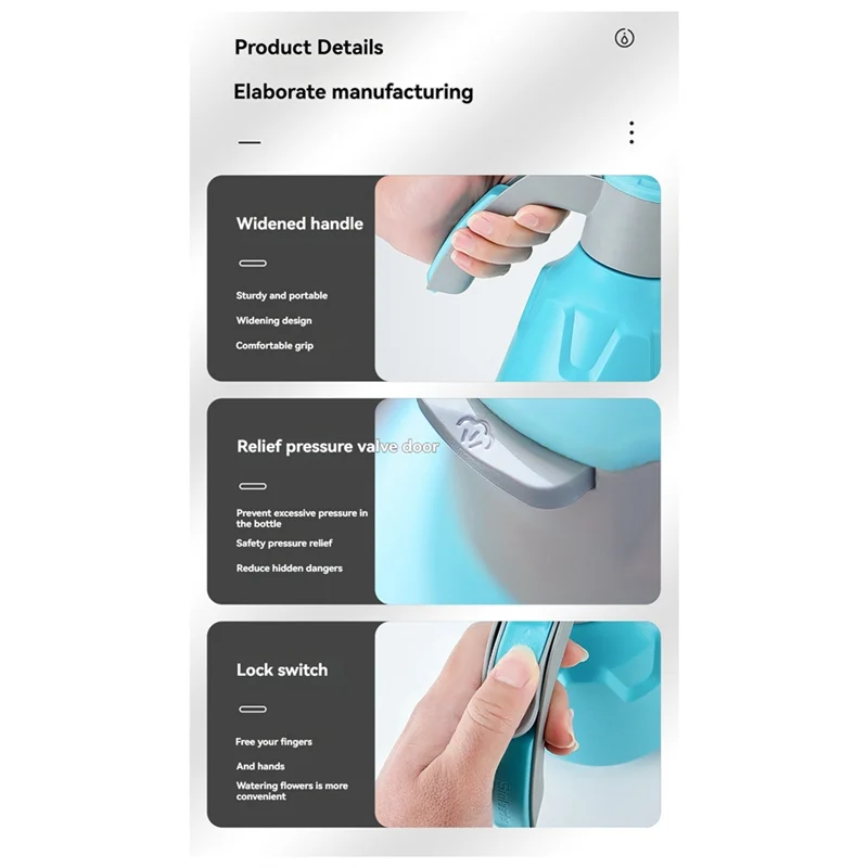 Top Angebote Pneumatische Sprayer 2000Ml Große Kapazität Handheld Gärtner Für Wasser Blumen Desinfektion Haushalts Reinigung