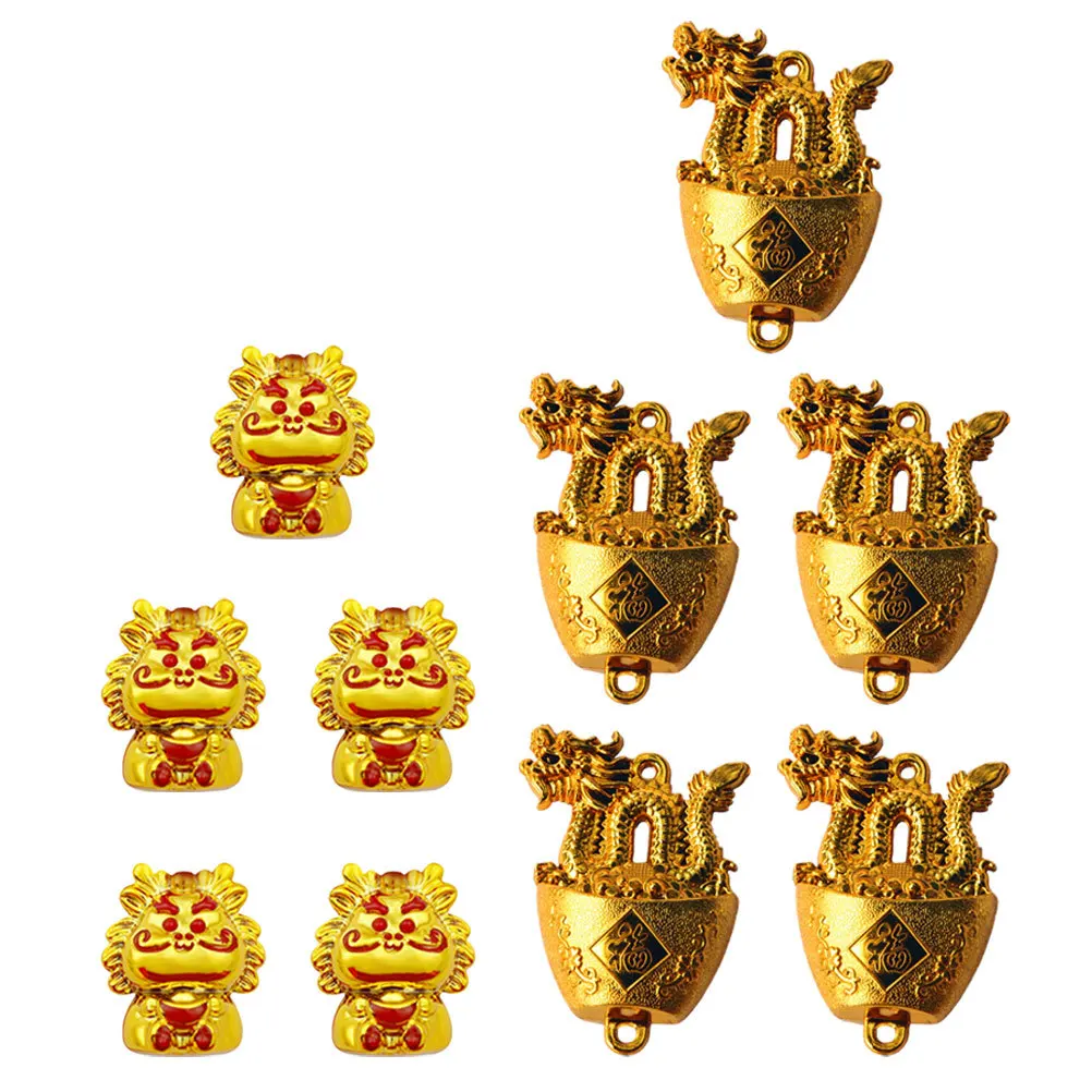 

10Pcs Gold Plated Dragon Pendant Charms Chinese Style Elegant Hanging Ornament for DIY Jewelry Making Women Men Gift