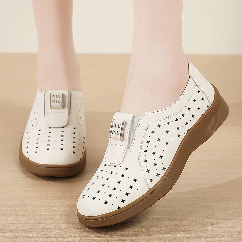 

Fashion Women Sneakers Casual Shoes Women Leather Lightweight Designer Loafers Breathable Slip on Women Flat Shoes Zapatos Mujer