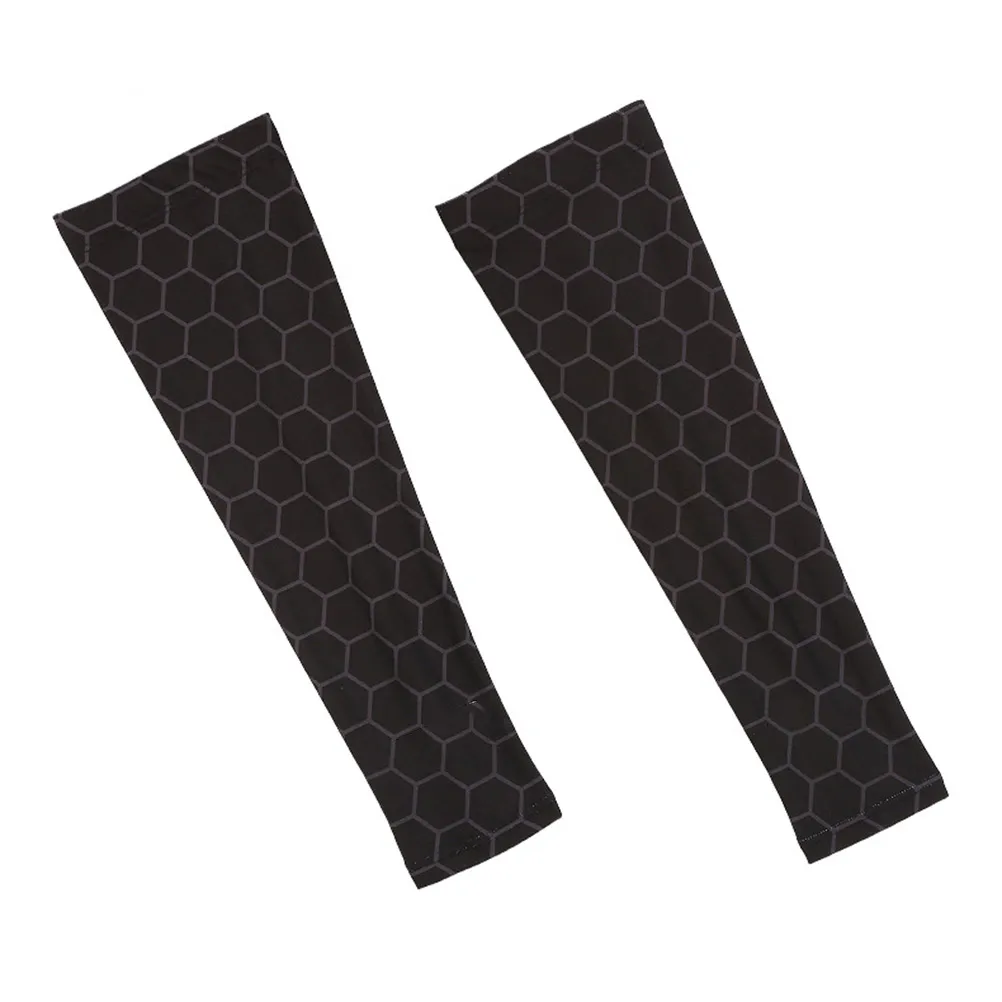 1 пара охлаждающих нарукавников унисекс, черная эластичная нейлоновая