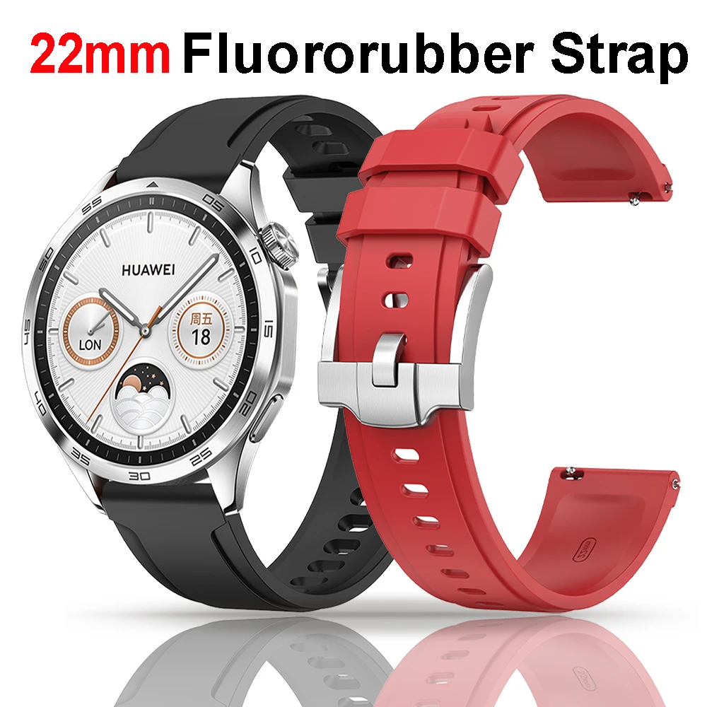 22mm Rubber Strap For Haylou RT2/RT/GS/GST Lite Sport Correa Fluororubber Band For Haylou Solar LS05 Men Women Luxury Bracelet