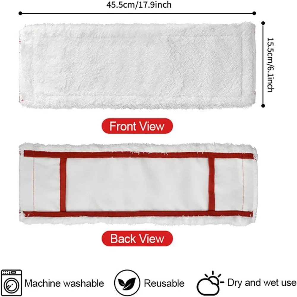 2 pezzi di ricambio per mocio per pavimenti per cuscinetti in panno piatto in microfibra Vileda, cuscinetti di ricarica per mocio lavabili e