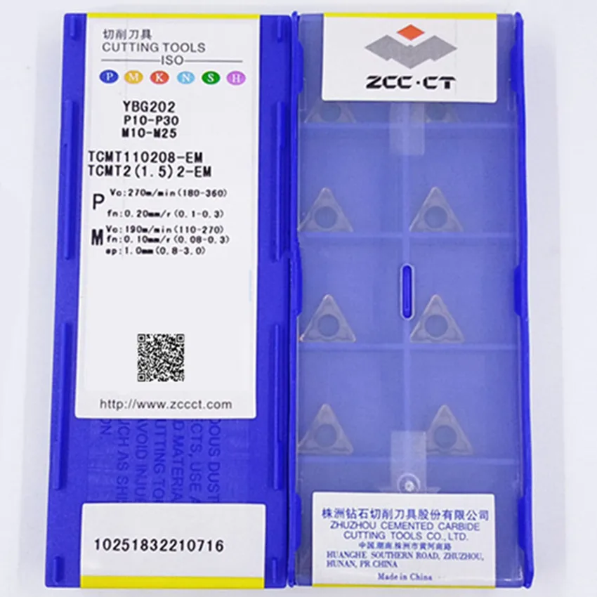 Imagem -06 - Metal Duro Cnc Inserções 10 Pcs Box Tcmt110204-em Ybm153 Tcmt110204-em Ybg202 Tcmt110208-em Ybg202 Tcmt110212-em Ybg202 Tcmt11 Zcc.ct de