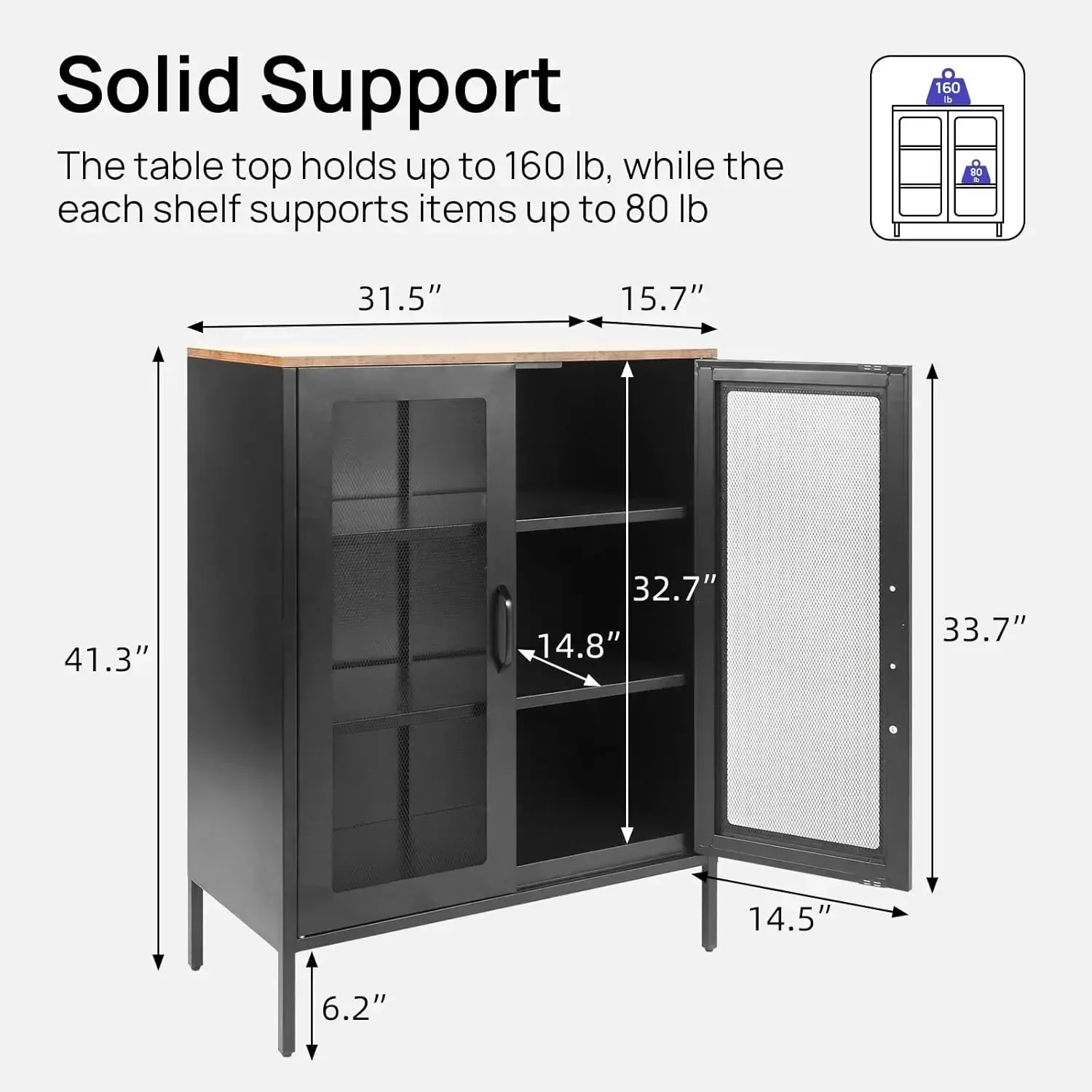 

[Limited Time Offer, Clearance!]Metal Storage Cabinet with Mesh Doors and Adjustable Shelves, Free Standing Sideboard Buffet Cab