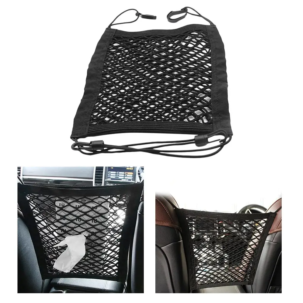 Car Seat Back Net Bag Pocket Pet Barrier Mesh Organizer f/ Phone Disturb Stopper