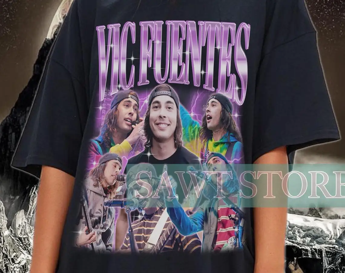 Limited VIC FUENTES Shirt Vic Fuentes Homage Tshirt Vic Fuentes Retro Fan Tees Vic Fuentes Vintage 90s  Vic Fuentes Merch Gift