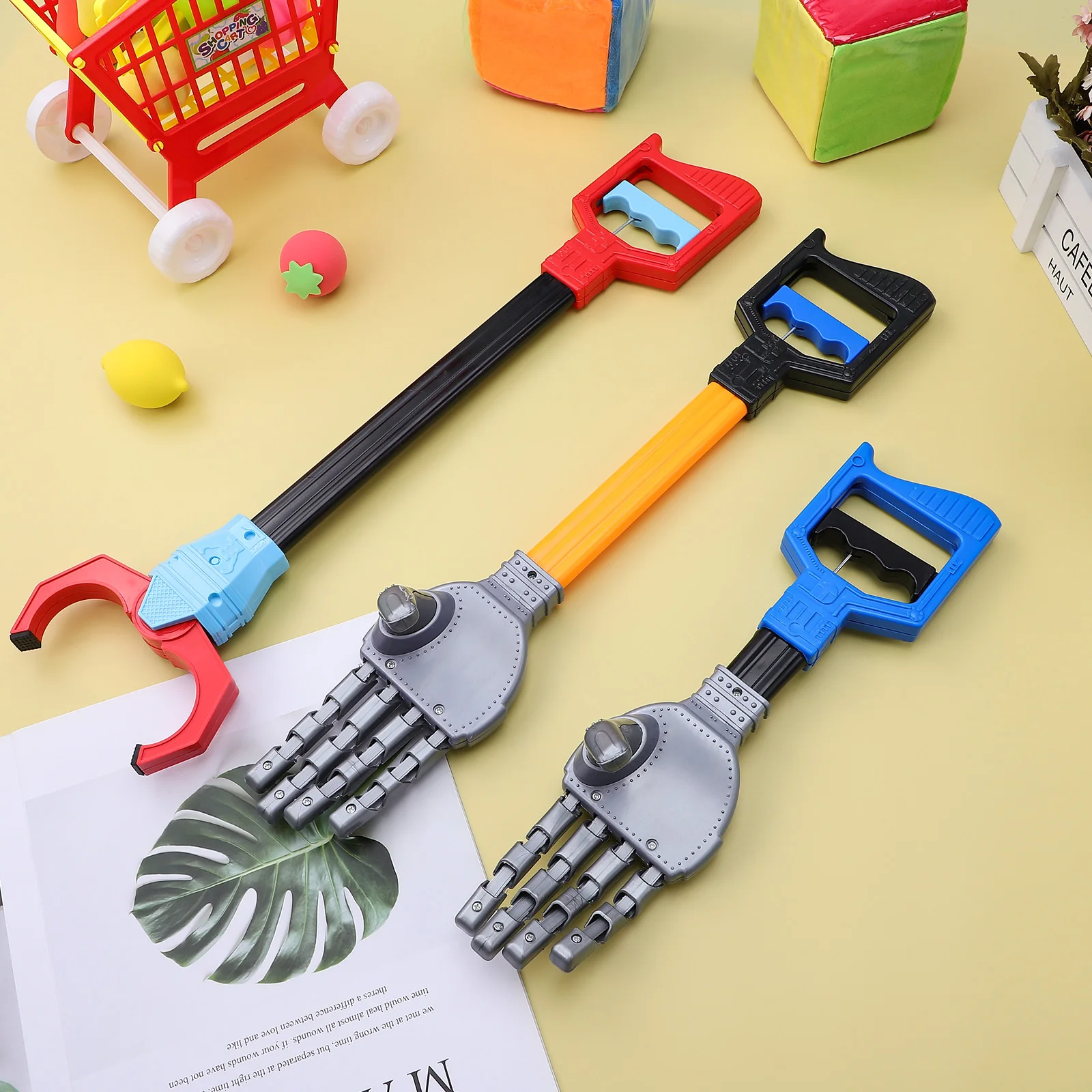 

3pcs Mechanical Hand Kit Robot Arm Grabber Interactive Play Tool For Kids Sturdy Lightweight Design Engaging Early Learning