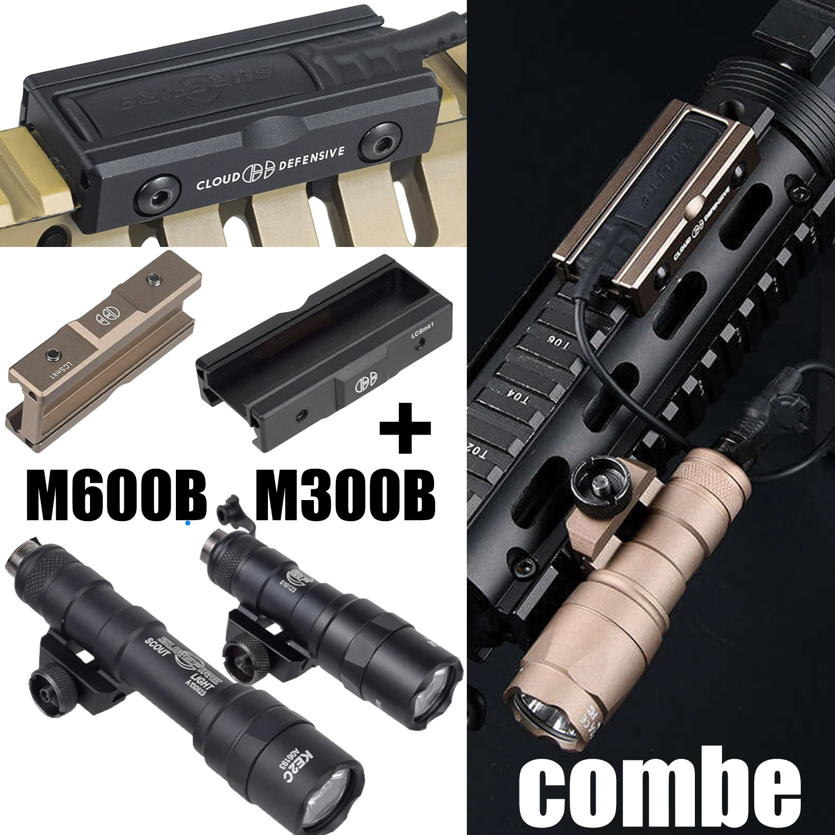 

ctical SureFire M300 M600B Gun Light 20mm Picatinny Rail Compatible Flashlight Rifle Scout Light with Original Mark 400lm/600lm