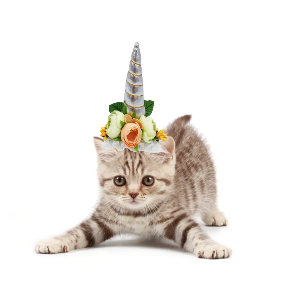 

Unicorn Hat Pet Cosplay Dog Cat Puppy Hat Party Accessories Soft Material Christmas Halloween Birthday Photo Small Pets Role