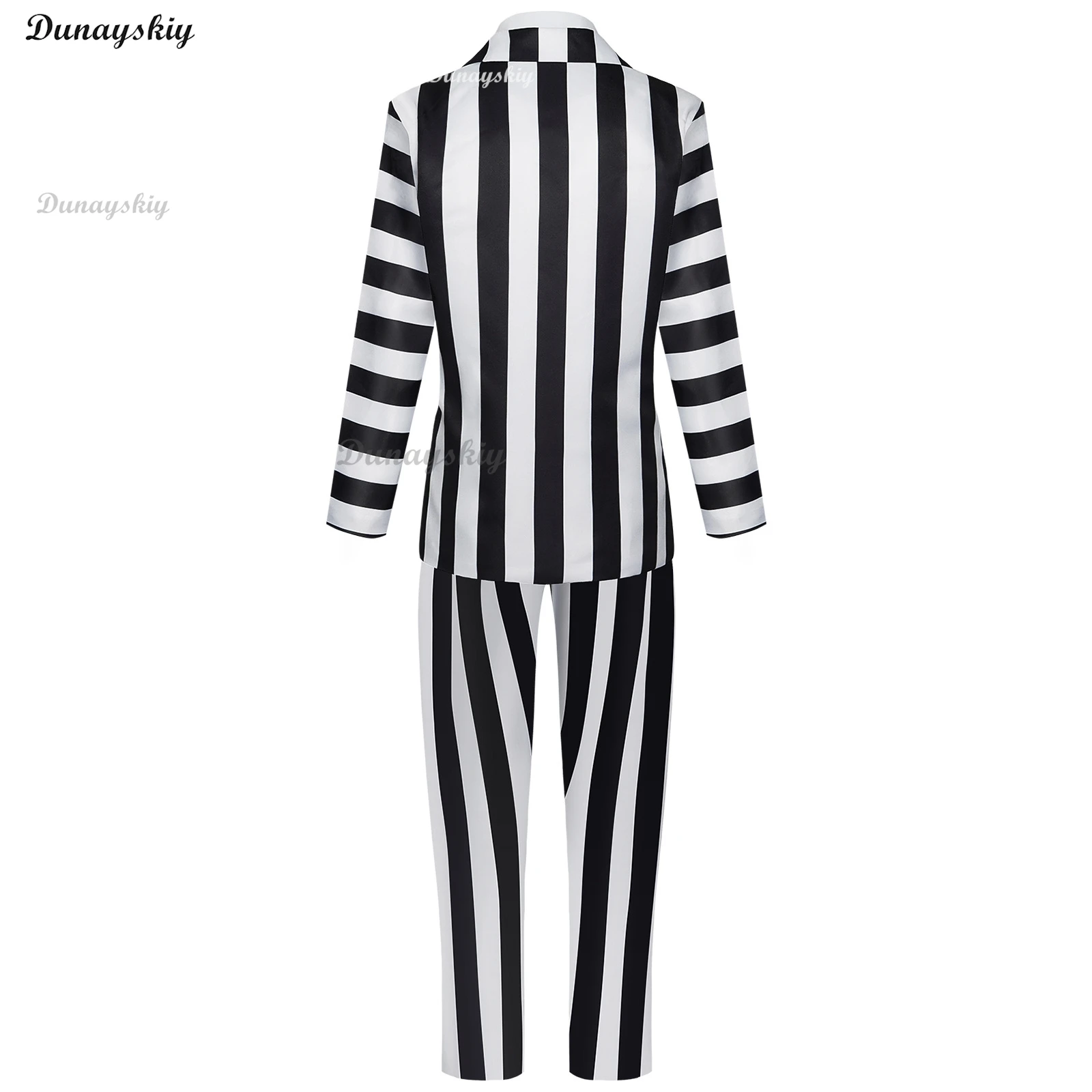 زي مايكل كيتون تنكري للرجال ، بدلة مخططة بالأبيض والأسود ، سترة ، قميص ، سراويل ، ملابس ، هالوين ، كرنفال ، شعر مستعار ، قناع