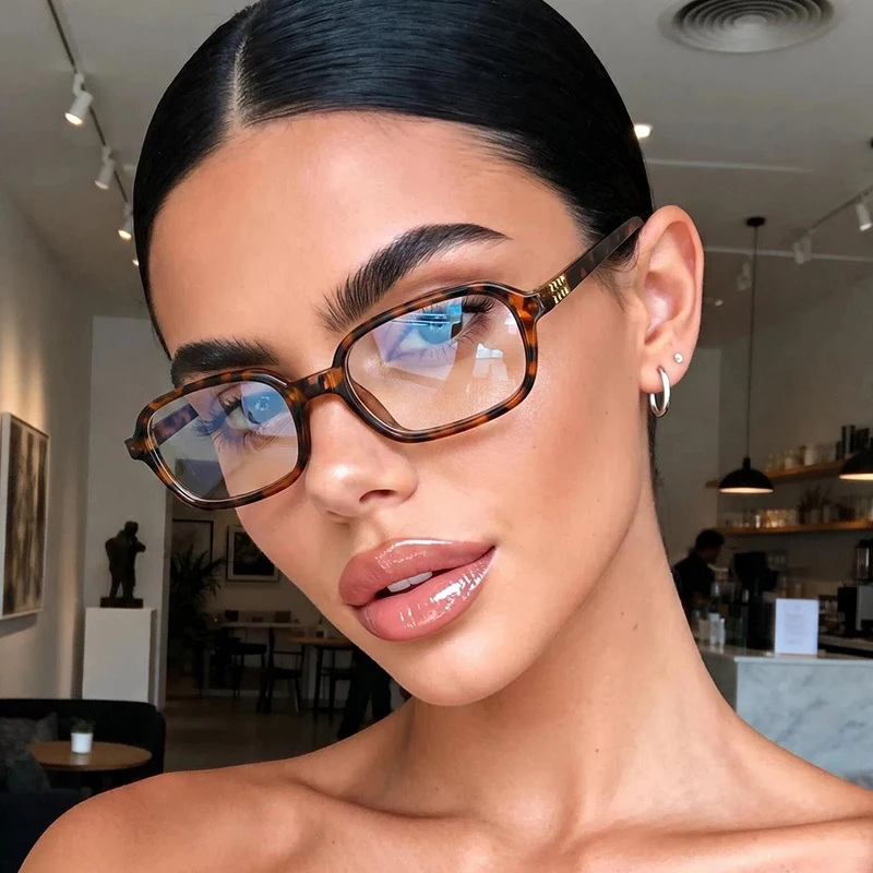 1pc high-end decorative rectangular glasses, daily wear frames, trendy accessories for men and women gatherings