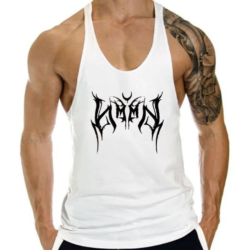 

Gym Fitness Men's Bodybuilding Tank – Sleeveless Y-Back Vest, Cotton Breathable Gym Sportswear for Lifting, Strength Training