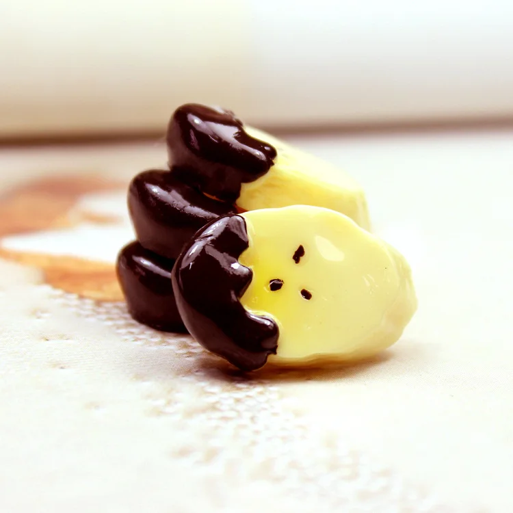 8 stücke Banane Scheibe Schleim Charms Modellierung Ton DIY Zubehör Plastilin Spielzeug Für Kinder Schleim Liefert Füllstoff