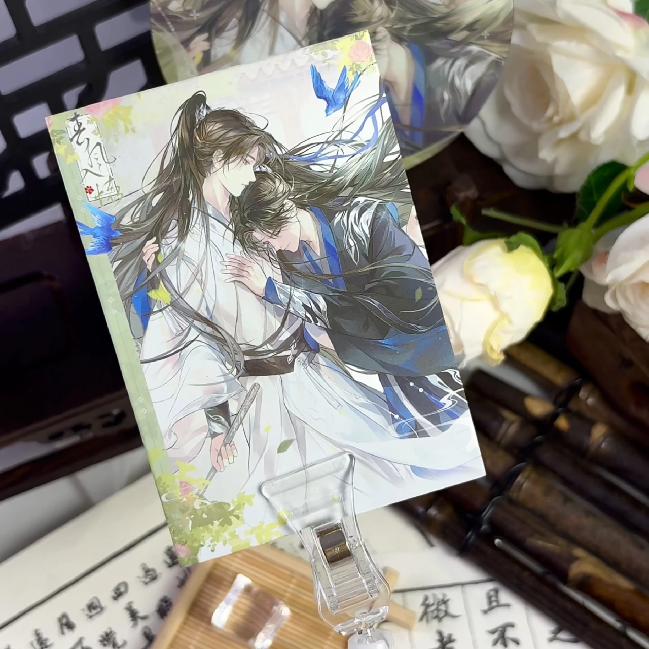 Anime Husky i Jego Biały Kot Shizun Mo Ran Chu Wanning Kolorowy Papier Podwójna Odznaka Flash Akcesoria Cosplay Prezent Świąteczny