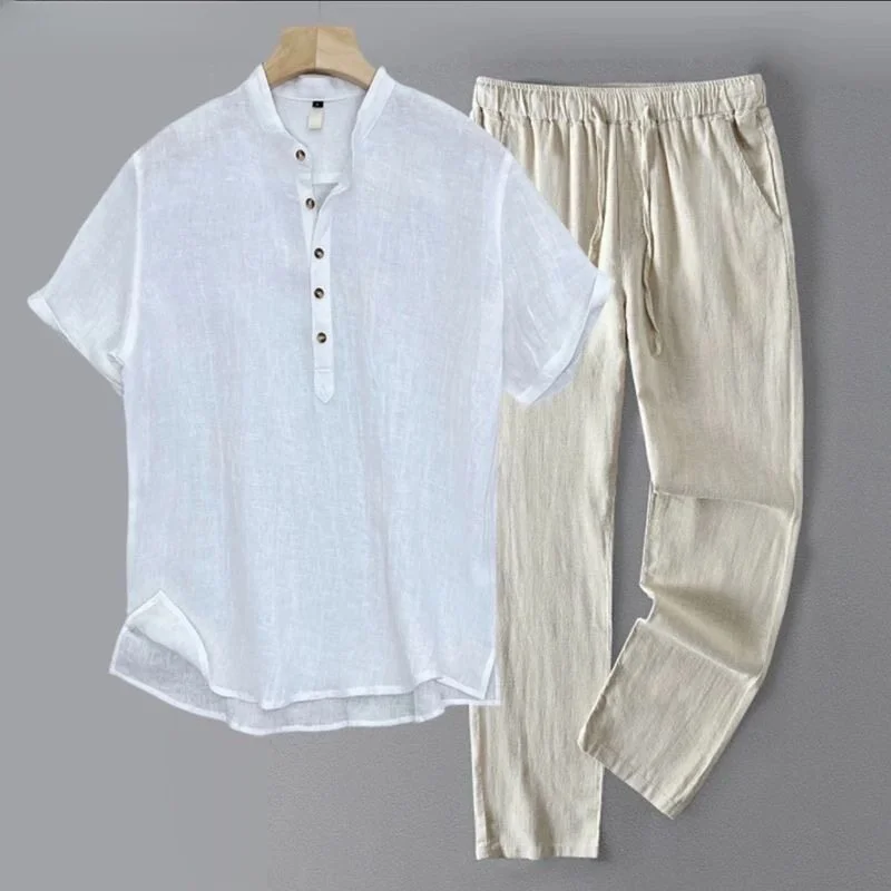 White top + khaki pants