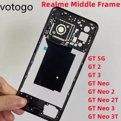 Original For Realme GT Neo 2 3 2T 3T Flash 5G GT2 Middle Frame LCD Screen Front Bezel Display Holder Plate Housing Replacement