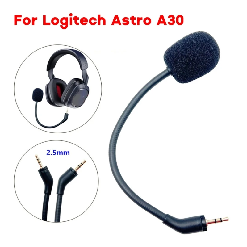 Comfort Sturdy Game Mic for Astro A30 Gaming Headset Bendable Game Mic Omnidirectional 2.5mm Microphone Drop Shipping