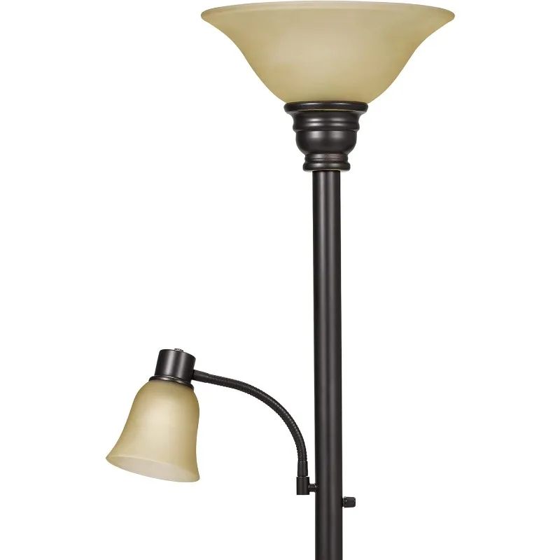 18223-002 Transitional Uplight Floor Lamp with Reading Light, Standing Lamp