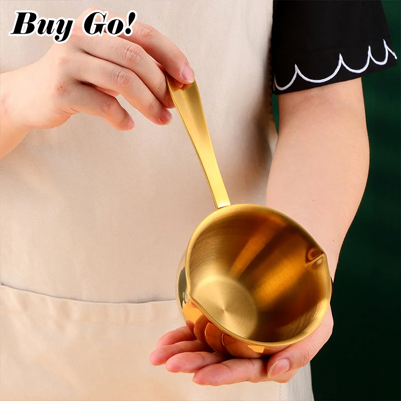 1PC Mini Sauce Heizung Schokolade Topf Edelstahl Butter Milch Küche Drip Topf Geschirr Kleine Gießen Töpfe Mit Griff