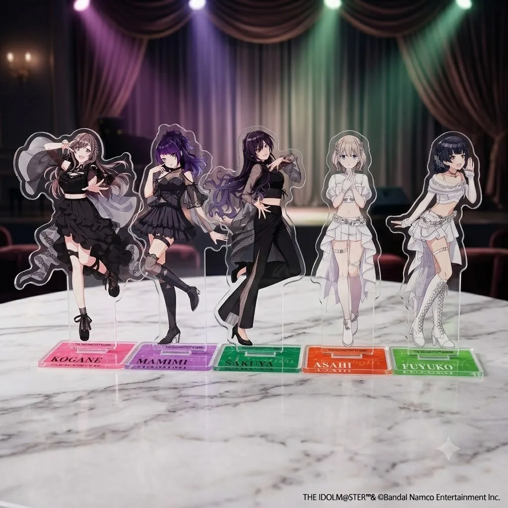 the IDOLM@STER SHINY COLORS Acrylic Standee Key Chain Fan 15cm Tsukioka Kogane & Serizawa Asahi Collectible Anime Stand